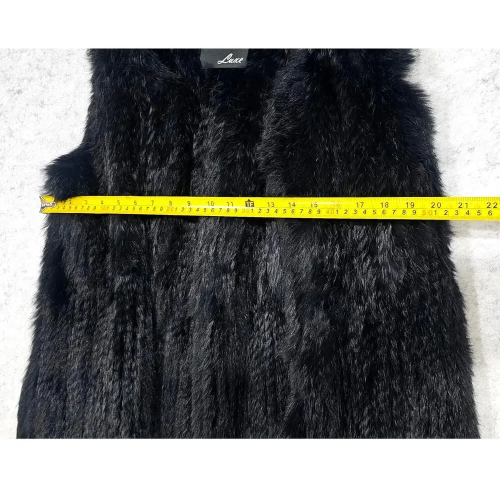 525 America Lux Rabbit Fur Vest, 100% Real Dyed Rabbit Fur, Womens Sz S, New